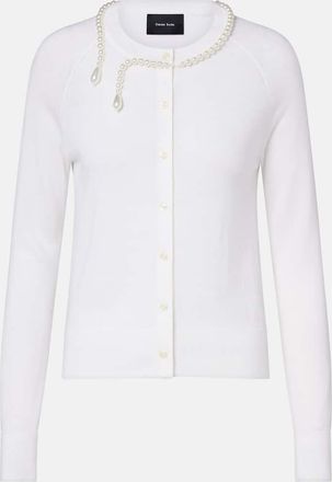 Simone Rocha Faux pearl-embellished wool and silk cardigan