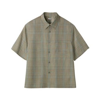 Recto Short Sleeve Shirts, male, Green, Size: M 70S Vintage Check Shirt
