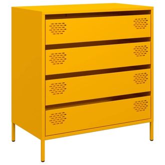 Berkfield Home Sideboard&not;Mustard Yellow 68x39x73.5 cm Cold-rolled Steel in Mustard