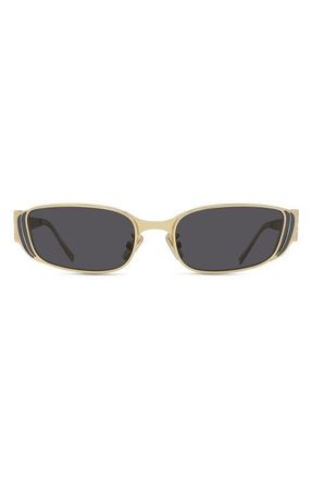 Givenchy 4G Liquid 55mm Rectangular Sunglasses in Shiny Endura Gold /Smoke at Nordstrom