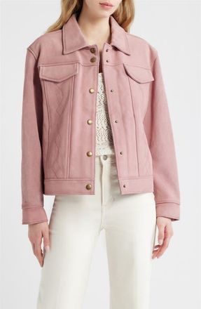 Frye Cow Split Leather Jacket in Pink at Nordstrom, Size Xx-Large