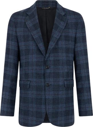 Brooks Brothers Glen Plaid Wolblazer - Heren - Blazers - Blauw - 2XL - Wol - Jassen