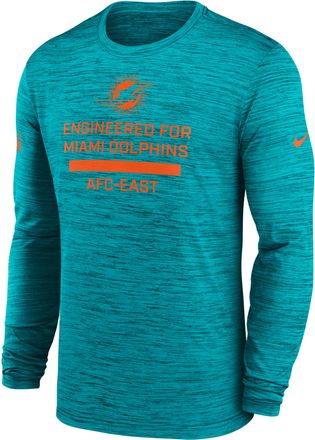 Nike Miami Dolphins Sideline Team Issue Velocity Nike Mens Dri-FIT NFL Long-Sleeve T-Shirt in Green | 02EQ3GT9P-QVX