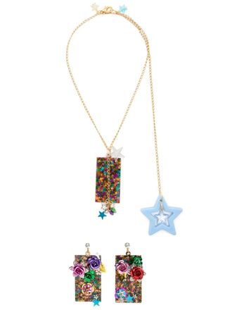 Amir Slama star-appliqu&eacute; necklace earrings set - Multicolour