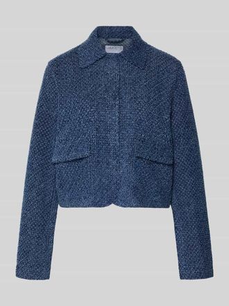 Jake*s Blazer in Boucl&eacute;-Optik mit verdecktem Verschluss in Dunkelblau, Gr&ouml;&szlig;e 32