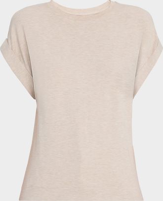 Majestic Filatures French Terry Rolled-Cuff Short-Sleeve Crewneck Tee