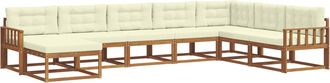 vidaXL Conjunto De Sof&aacute;s De Exterior 8 Uds. Natural Y Crema Vidaxl
