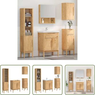 vidaXL Armadi da bagno - Set di mobili per il bagno con porta FLORO 4 pcs Marrone cerato