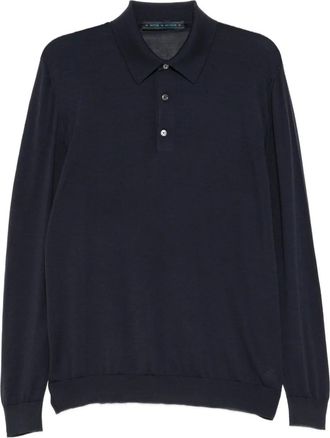 Kiton Polo a maniche lunghe - Blu