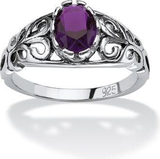 Palm Beach Jewelry Simulated Birthstone Sterling Silver Ring