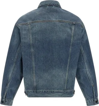 Carhartt Work in Progress Mens Jacket Helston Blue Destroy Wash Wash-Splatter Cotton Smith Denim Wash/splatter smith
