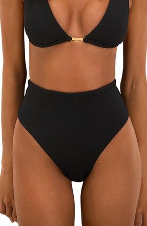 Vix Firenze Camille High Waist Bikini Bottoms in Black at Nordstrom, Size Large