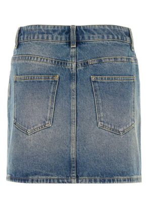 Givenchy Womens Denim Mini Skirt Mediumblue Exterior: Cotton Gonne