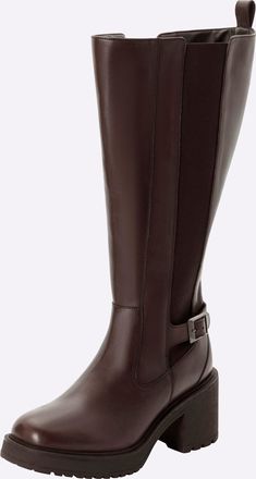 Sheego Weitschaftstiefel SHEEGO, Damen, Gr. 37, XXL-Schaft, braun, Leder, Schuhe Weitschaftstiefel