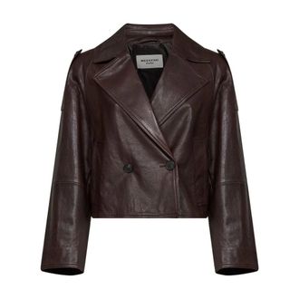 Max Mara Felino Leren Jas - Dames - Leren en Su&egrave;de Jassen - Bruin - S - Leer - Jassen