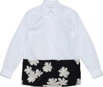 Dries Van Noten Contrast Cotton Shirt - Heren - Casual Overhemden - Veelkleurig - M - Katoen - Overhemden