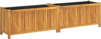 vidaXL Jardinera Con Forro Madera Maciza De Acacia 199x38,5x50 Cm Vidaxl