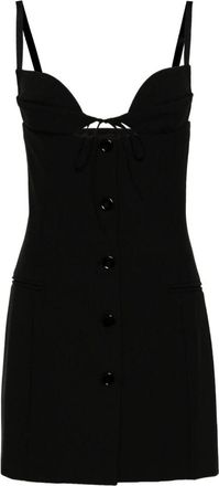 Nensi Dojaka Zwarte Jurk met Sweetheart Hals en Cut-Out Details - Dames - Korte kleedjes - Zwart - L - Kleedjes