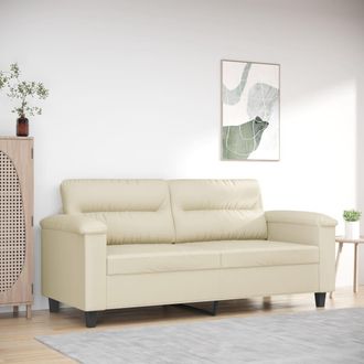 vidaXL Vidaxl - Sof&aacute; De 2 Plazas De Cuero Sint&eacute;tico Color Crema 140 Cm