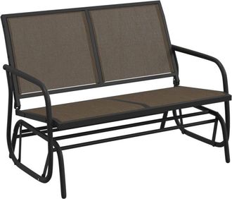 vidaXL Garden Glider Bench Brown120.5x76x86.5 cm Textilene&Steel vidaXL