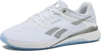 Reebok Nano X5 Sneakers for Women, Cross Training Gym Walking Shoes Women, Footwear White/Barely Grey/Silver Metallic, 5.5 UK