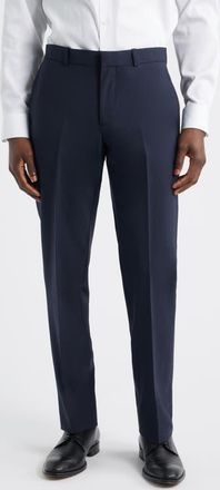Nordstrom Henrik Trim Fit Solid Stretch Wool Suit Pants in Navy Sky at Nordstrom, Size 44 X