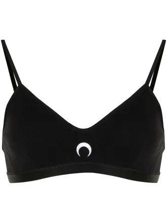 Marine Serre Sport-bh met print - Zwart