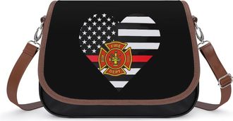 Generic Fire Department Firefighter Flag Fashion Womens Crossbody Bags Novelty Handbag Shoulder Bag Purse