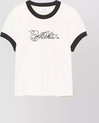 Off-white embroidered logo crew neck t-shirt