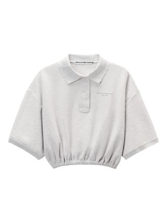Alexander Wang elasticated-hem polo top - Grey