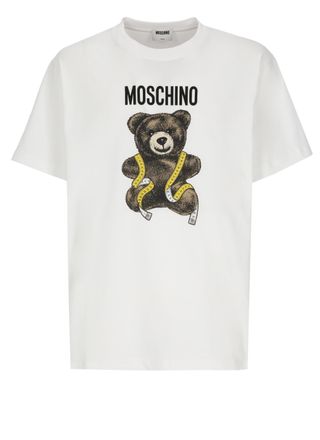 Moschino White Teddy Bear Graphic Print Cotton T-Shirt