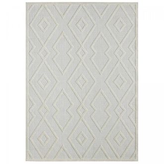 Un amour de tapis Alfombra Kilim sin motivos geom&eacute;tricos de terciopelo, crema 160x230