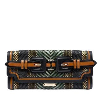 Burberry Pre-owned Clutches, female, Multicolor, Size: ONE SIZE Pre-owned Woven Clutch