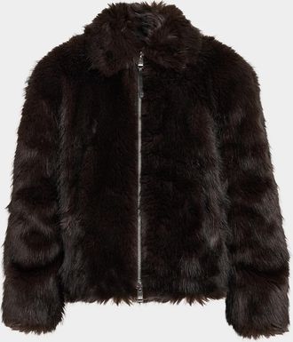 Purple Men & apos;s Faux-Fur Shawl Jacket
