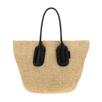 Marc Jacobs Babe Tote In Woven - female - Marc Jacobs - Shopping Bags - Beige - ONE SIZE - Bags