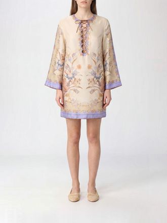 Zimmermann Indra Floral Print Linen Tunic with Long Sleeves