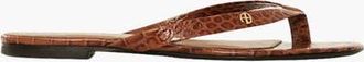 Anine Bing Noelle Thong Sandals in Embossed Brown at Nordstrom, Size 41