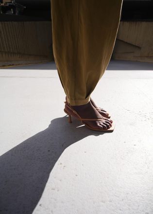 Mango Sandali fasce tacco caramello - Donna - 35 - MANGO