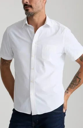 UNTUCKit Gironde Short Sleeve Performance Button-Up Shirt in White at Nordstrom, Size X-Large