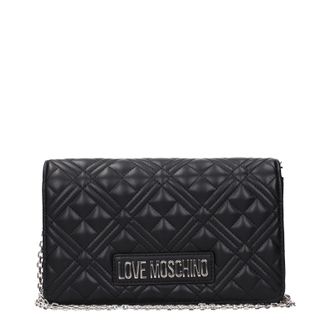 Love Moschino Damens Pochette aus Polyurethan in Schwarz/Silber