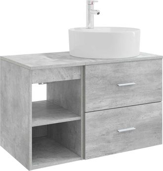 vidaXL Juego De Muebles De Ba&ntilde;o 2 Uds. Gris Hormig&oacute;n Vidaxl