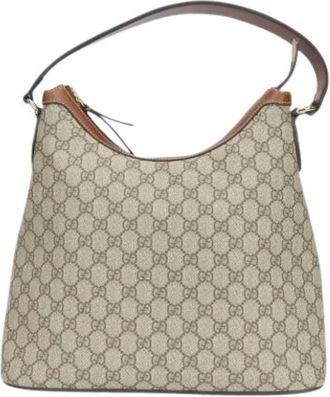 Gucci Pre-owned Shoulder Bags, female, Beige, Size: ONE SIZE Pre-owned Vintage Canvas Shoulder Bag