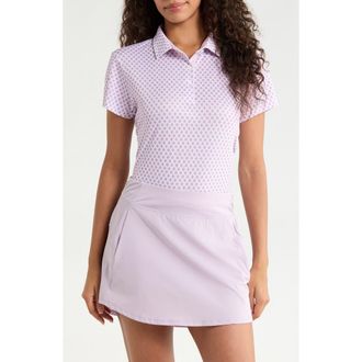 Swannies Zara Geometric Print Piqu&eacute; Polo in Lavender Frost at Nordstrom, Size X-Large