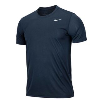 Nike Solid Round Neck T-Shirt Dark Navy Blue 718834-451