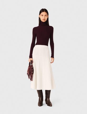 Maje Long Knit Skirt - Off White - Maje