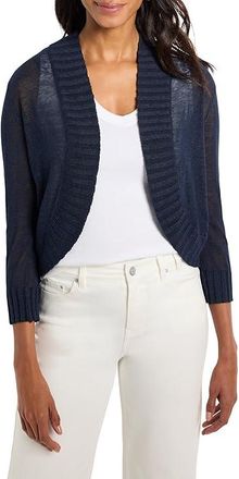 Nic+Zoe Bolero Cardigan Womens Sweater Dark Indigo : 2XL (US 20-22), Linen/Viscose
