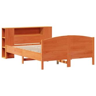 Berkfield Home Decorative Bookcase Bed without Mattress Wax Brown 135x190cm Soli | Size: 135x190 cm