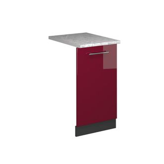 Vicco Panel Frontal Del Lavavajillas Fame-line, Rojo Burdeos Alto Brillo, 45 Cm, Et M&aacute;rmol Vicco