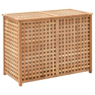 vidaXL Cesto Para La Ropa Sucia Madera Maciza De Nogal 87,5x46x67 Cm Vidaxl