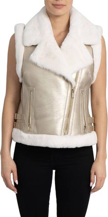 Love Token Zoe Moto Vest In Gold